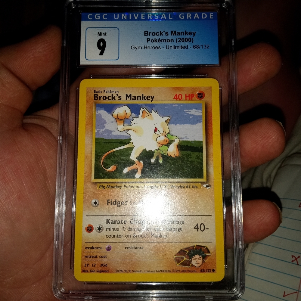 2000 pokemon BROCK'S MANKEY CGC SLAB